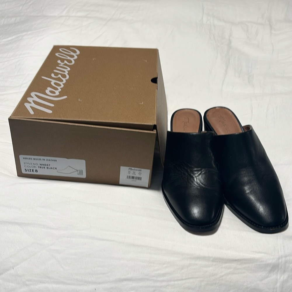 Madewell Black Heeled Mules